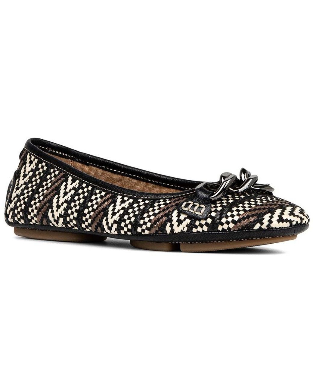 Donald J Pliner Raya Leather Ballerina Flat in Black Lyst UK
