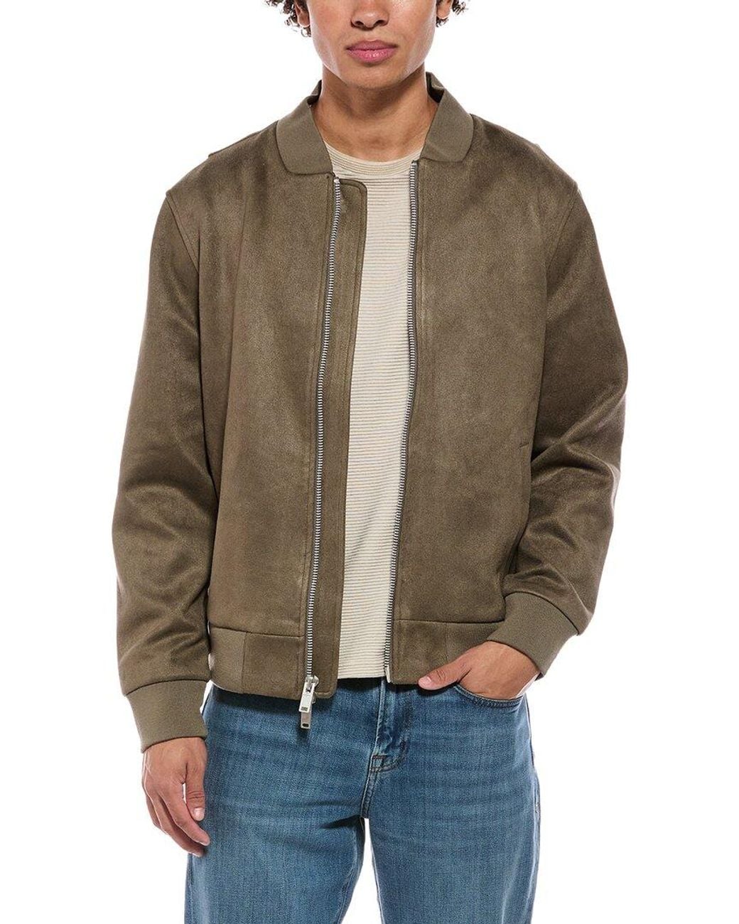 7 For All Mankind Brown Bomber Jacket for men