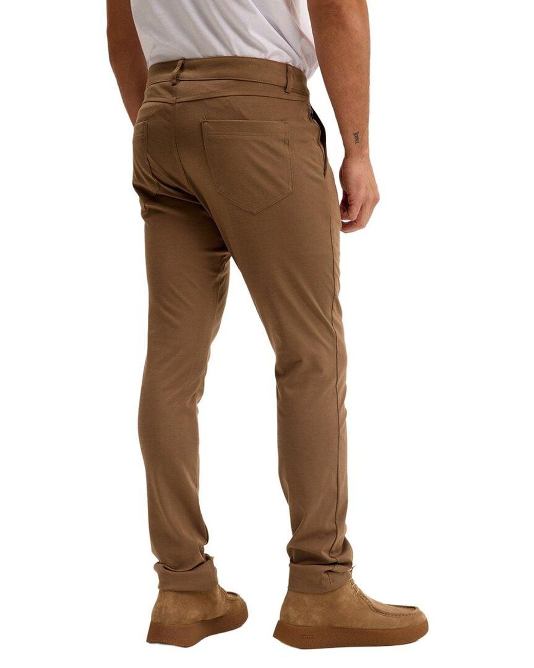 Ron Tomson Brown Tapered Casual Wear Pant for men