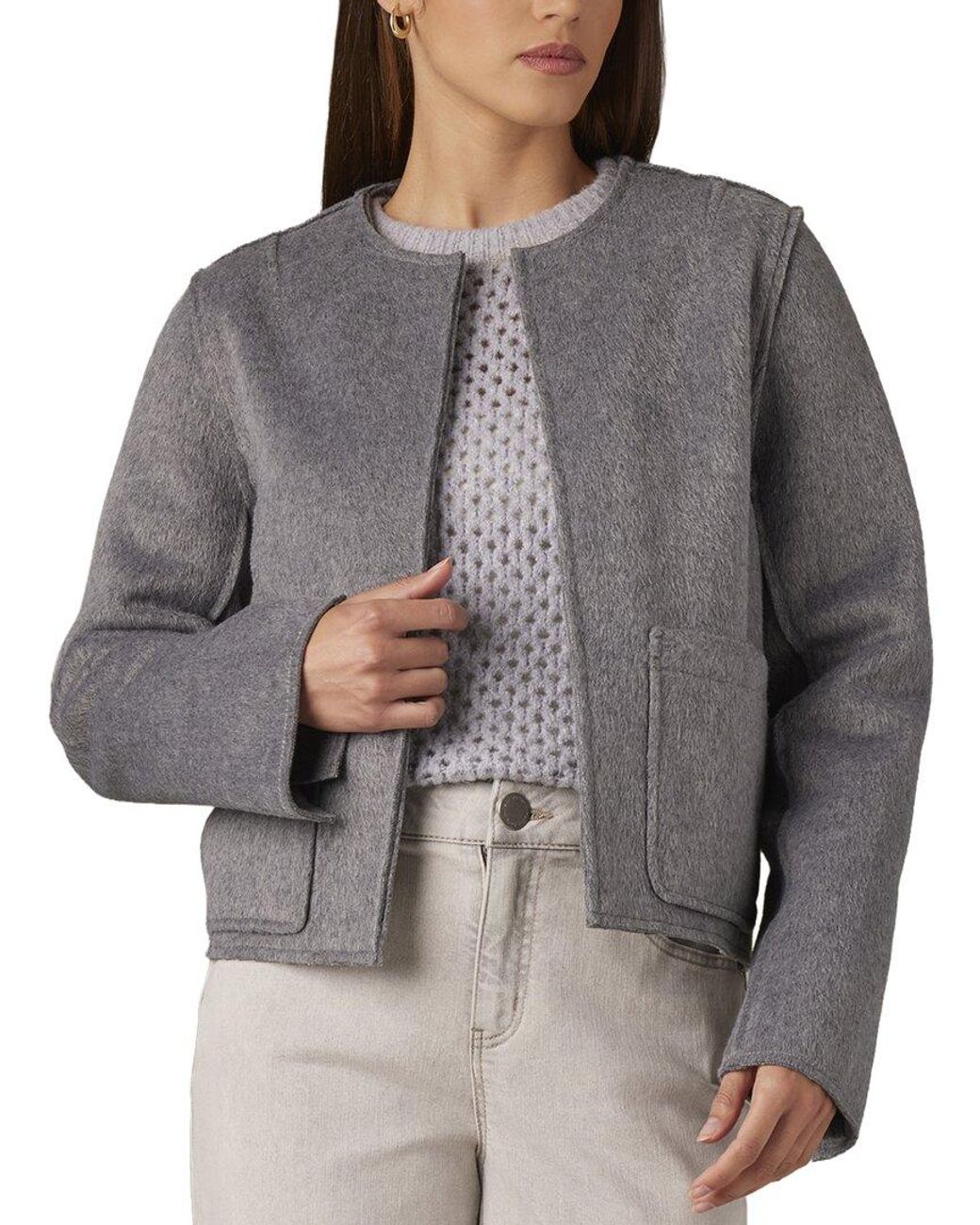 Wit & Wisdom Gray Wool-Blend Crop Coat