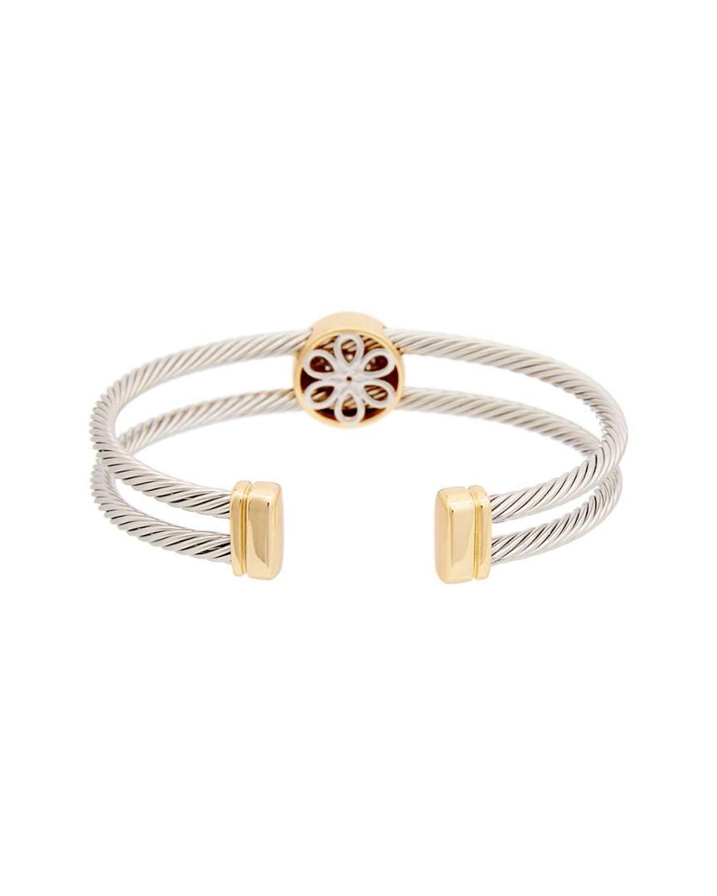 Juvell White 18K-Plated Cz Cuff