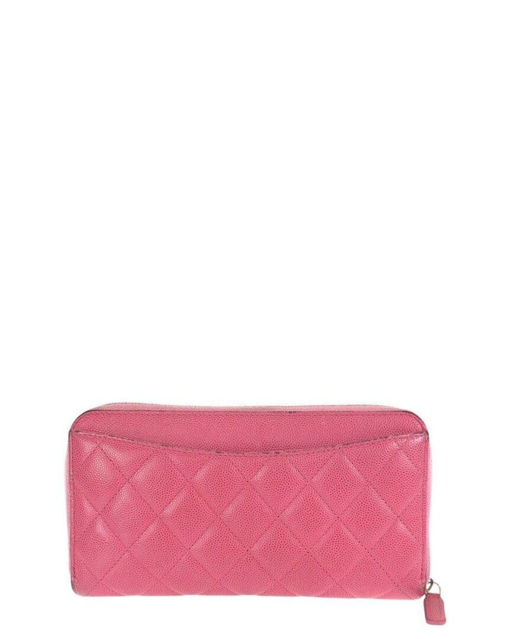 Chanel Pink Caviar Leather Coco Mark Long Wallet (authentic Pre-loved)
