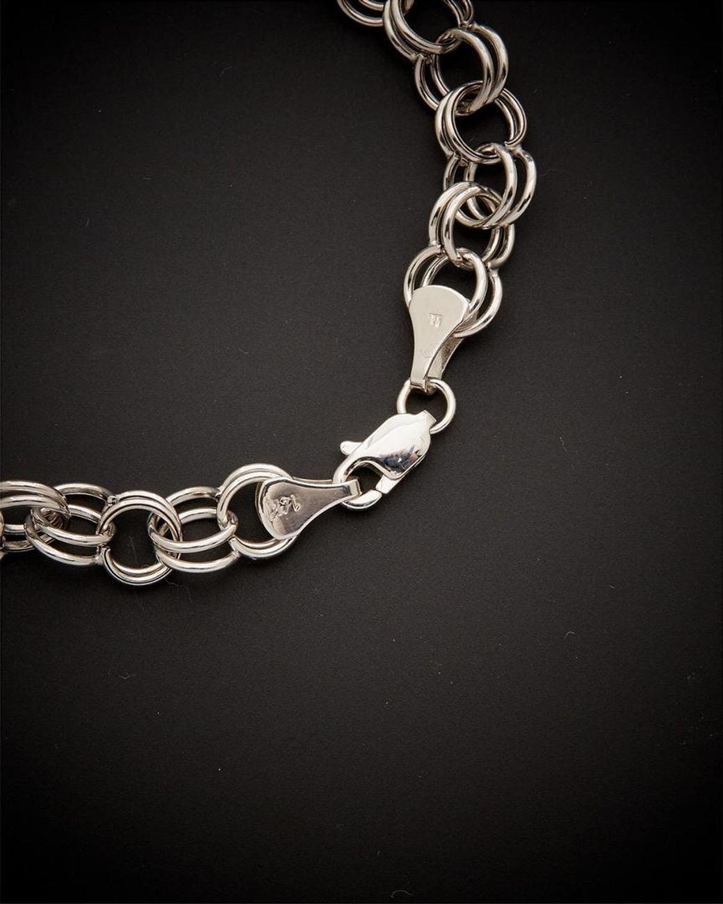Italian Gold Black 14k Double Link Bracelet