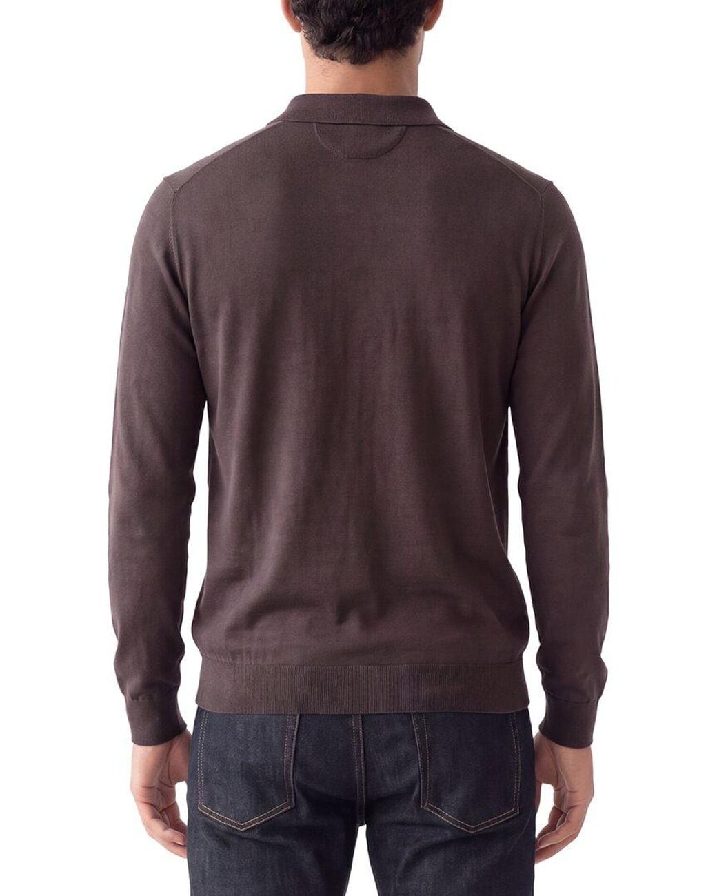 Raffi Gray Jersey Polo Sweater for men