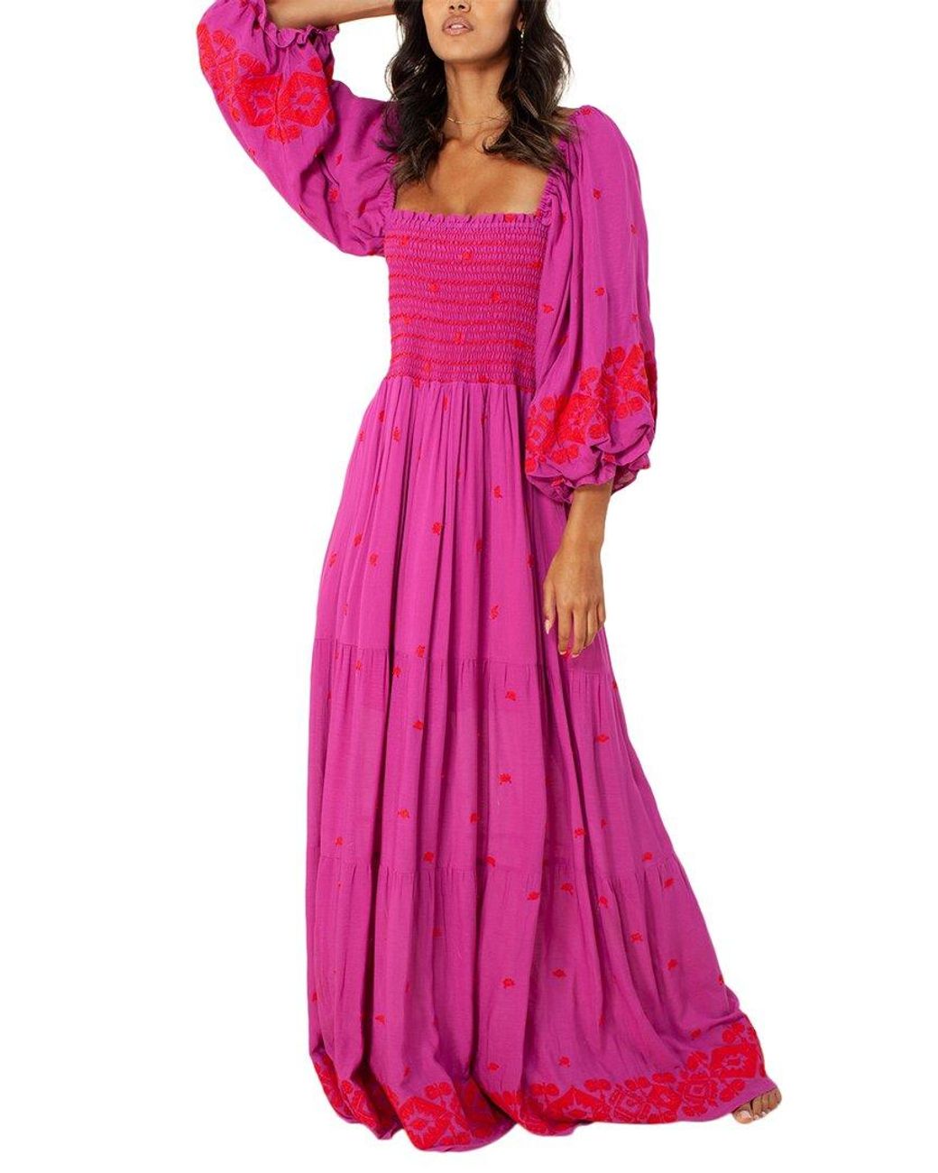 Hale Bob Smocked Maxi Dress in Pink | Lyst