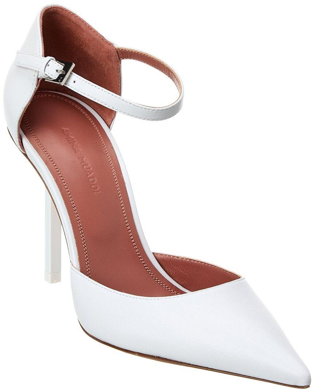 AMINA MUADDI White Angelica Leather Pumps