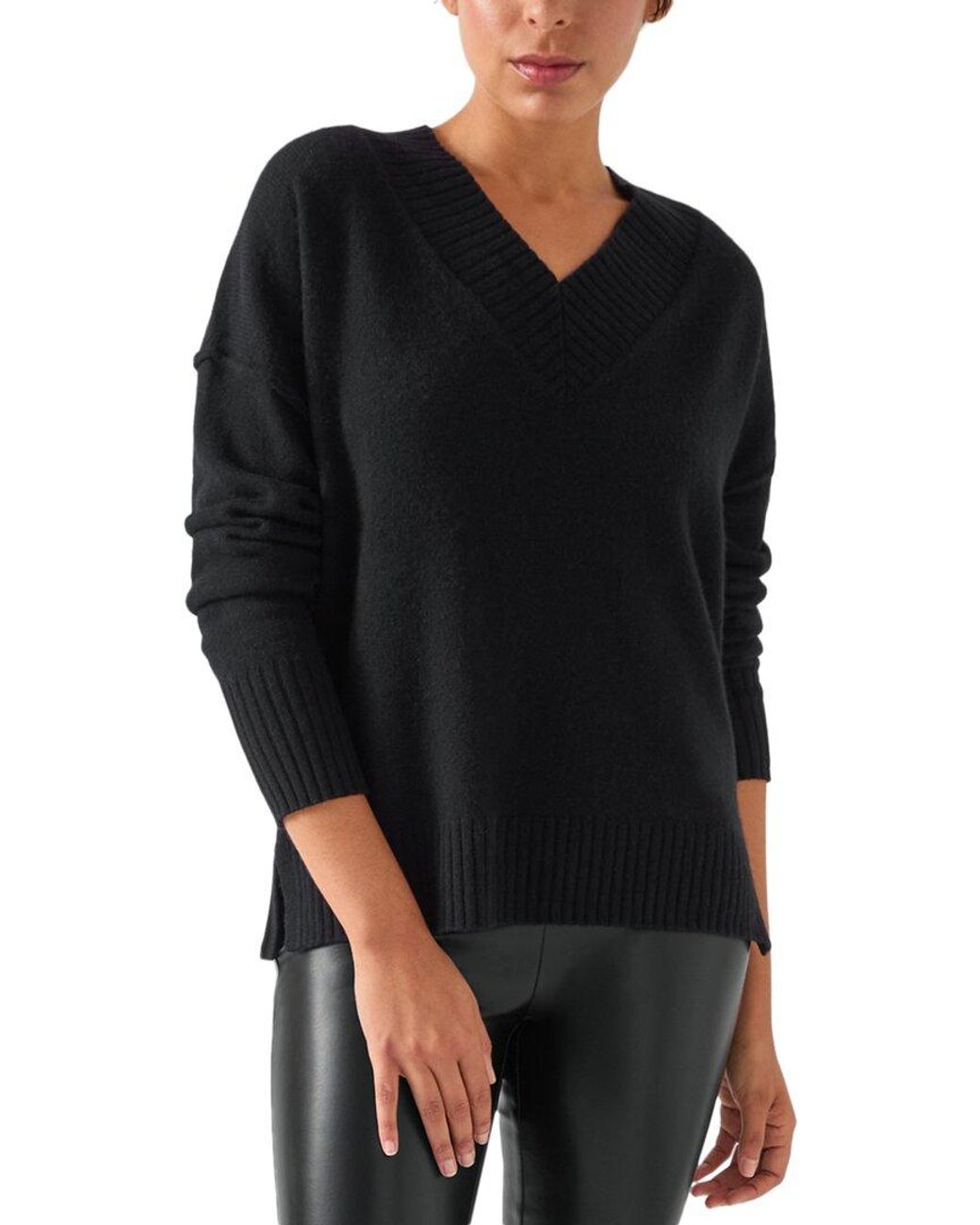 L.K.Bennett Black Cara Wool-Blend Knitted Top