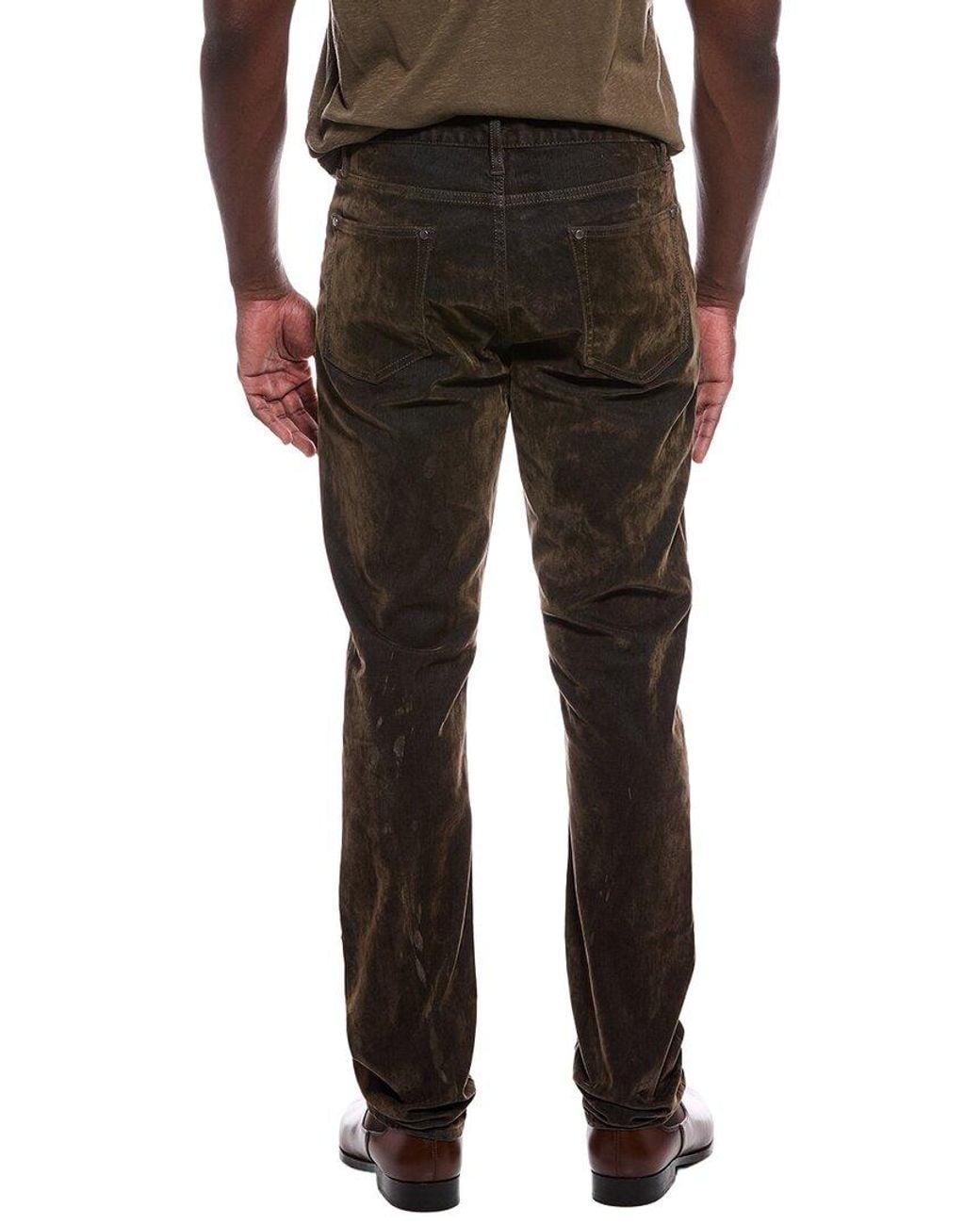 John Varvatos Black Slim Fit Velvet Trouser for men