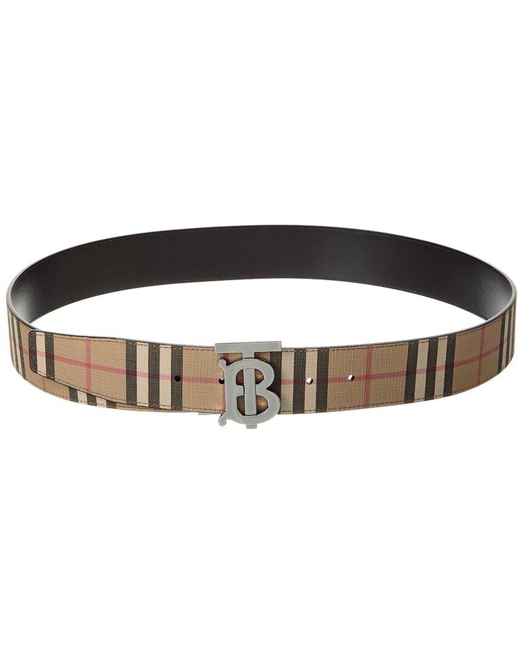 Burberry 3.5cm Reversible Checked E-Canvas and Leather Belt - Men - Beige Belts