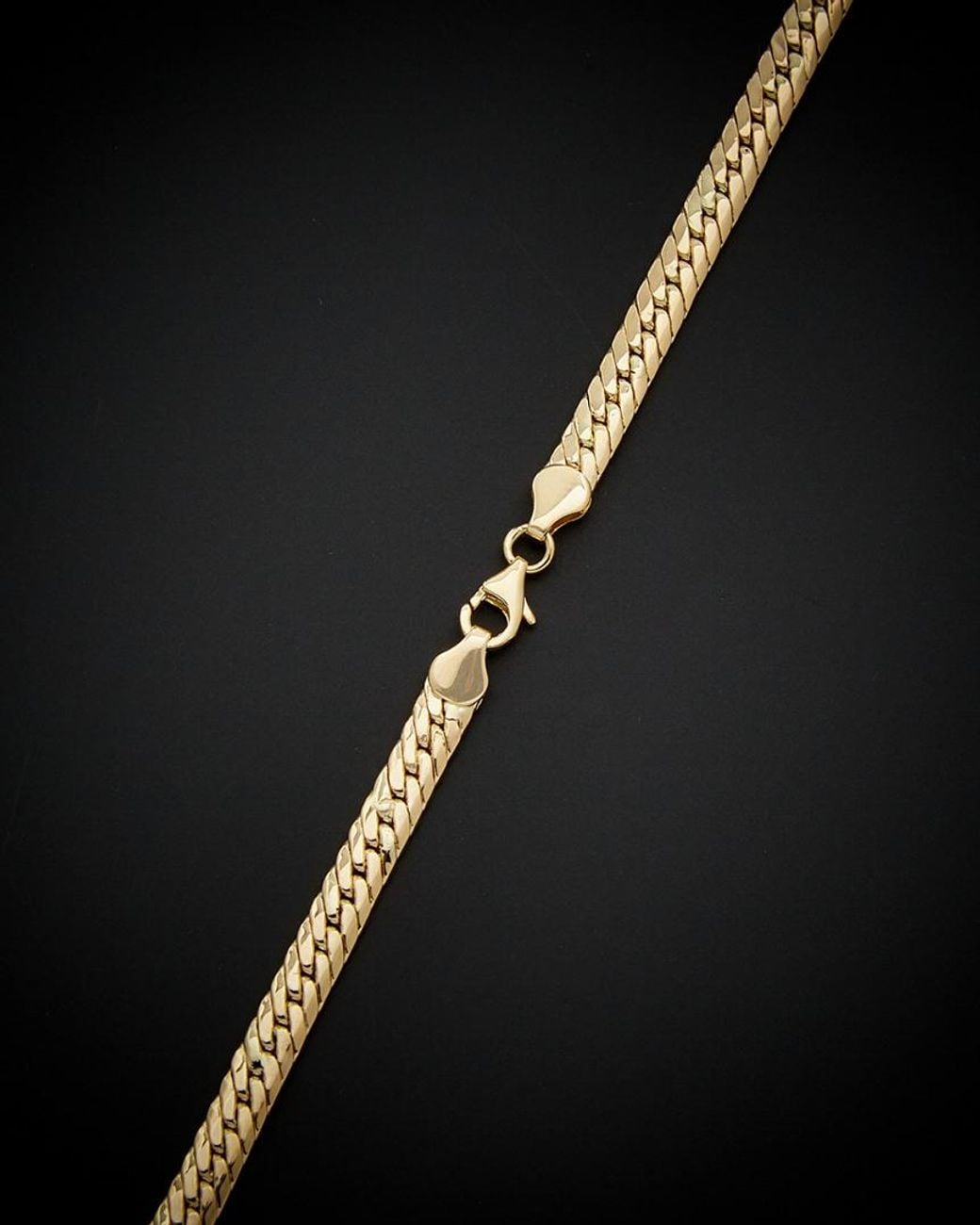 Italian Gold Black 14k Graduated Cuban Link Necklace