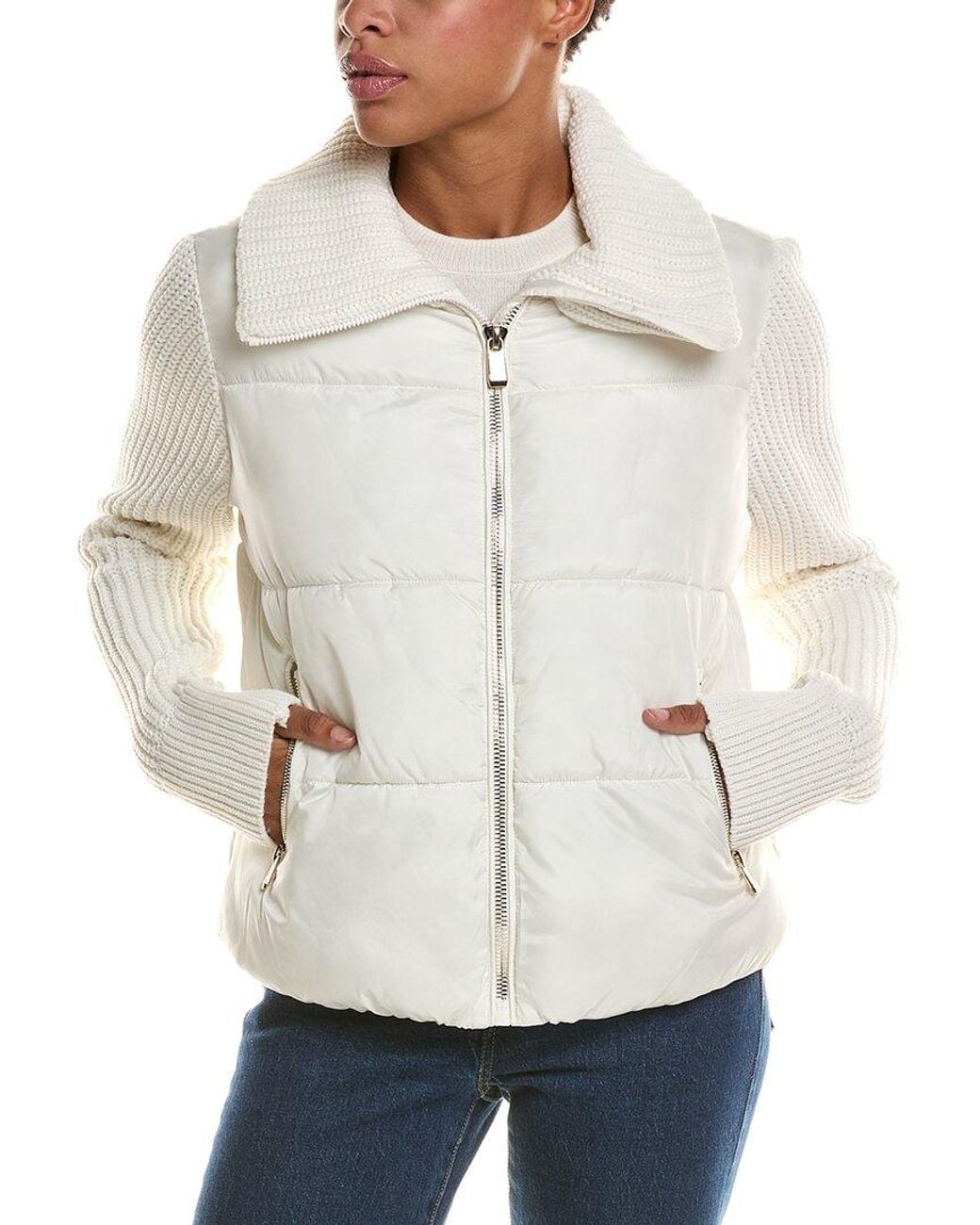 Kensie White Cire Knit Jacket