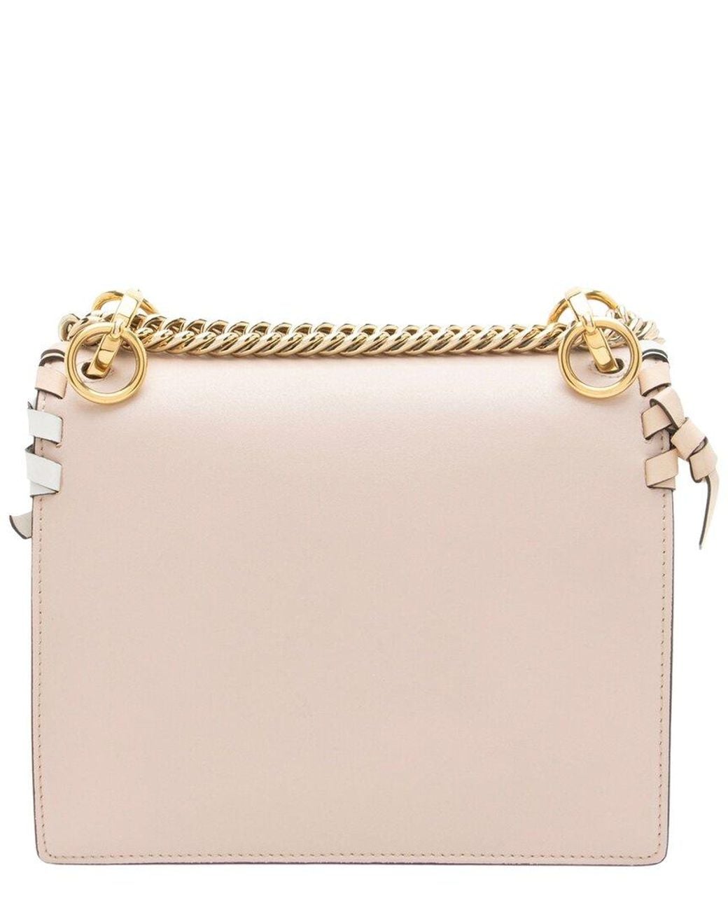 Fendi Natural Calfskin Bow Studded Kan I Small Shoulder Bag (Authentic Pre-Loved)