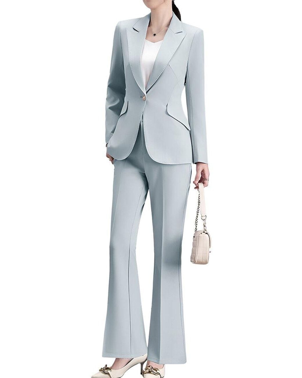 Adelin May Blue 2Pc Jacket & Pant Set