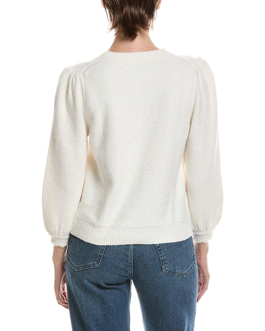 Michael Stars White Deanna Femme Sleeve Sweater