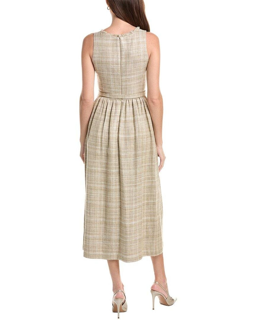 Adam Lippes Natural Scoop Neck Linen-Blend Dress