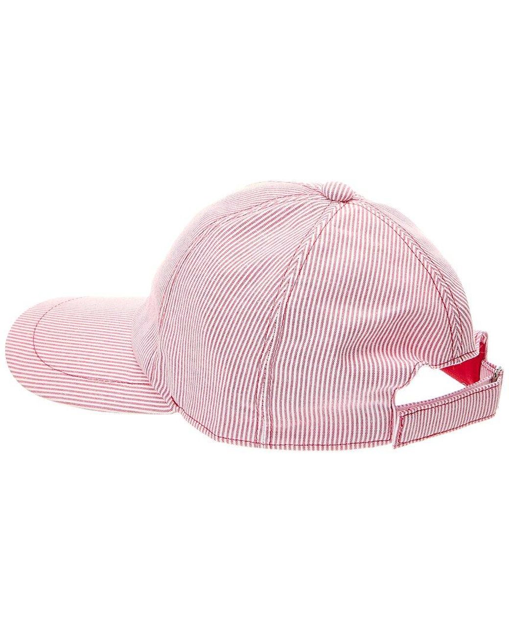 Bruno Magli Pink Stripe Baseball Cap