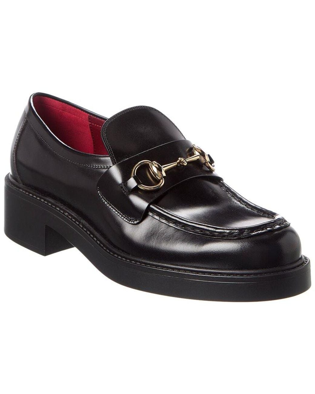 Gucci Black Horsebit Leather Platform Loafer