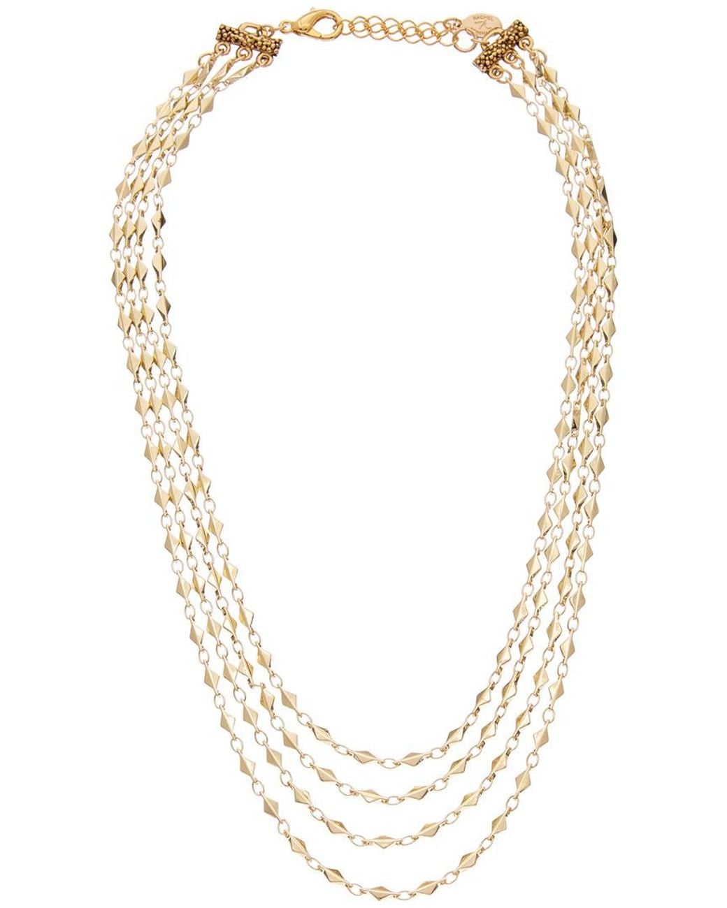 Rachel Reinhardt Jewelry White 14k Plated Layered Necklace