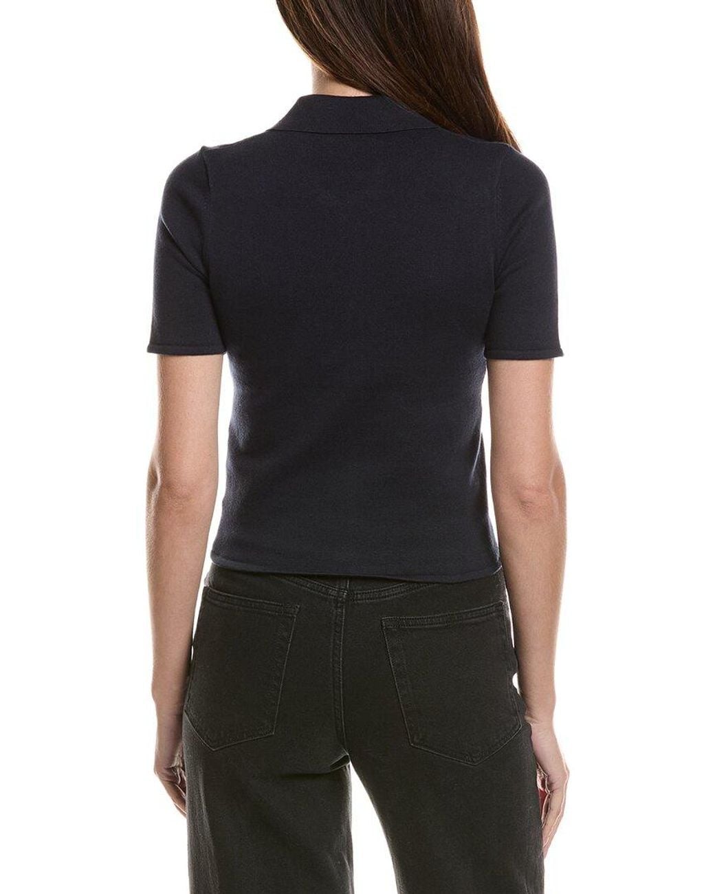Rag & Bone Black Leanne Zip Polo Top