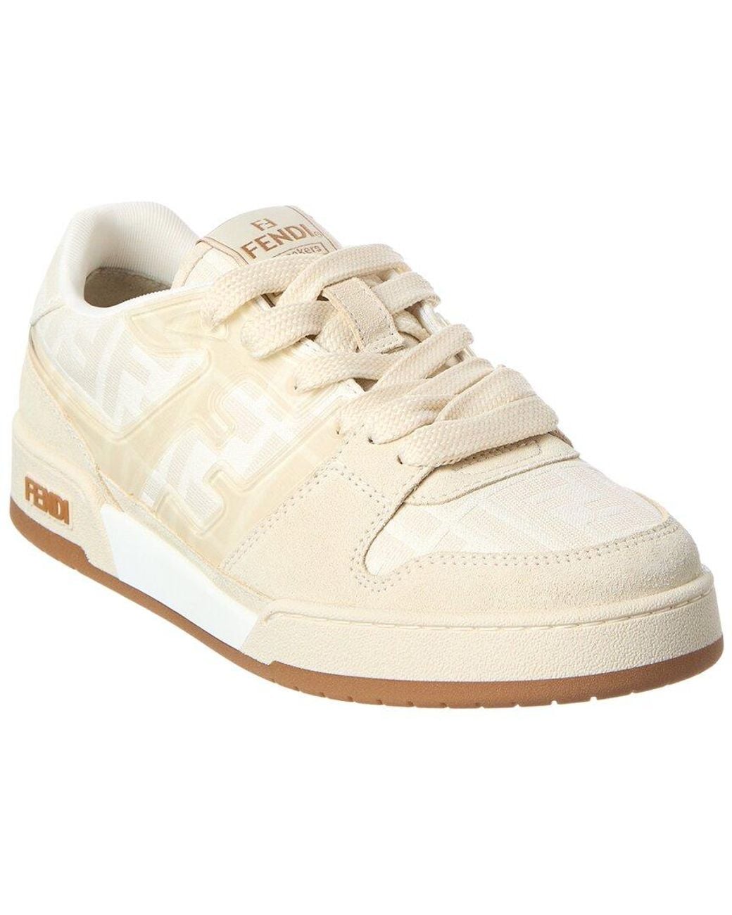 Fendi White Match Ff & Suede Sneaker for men