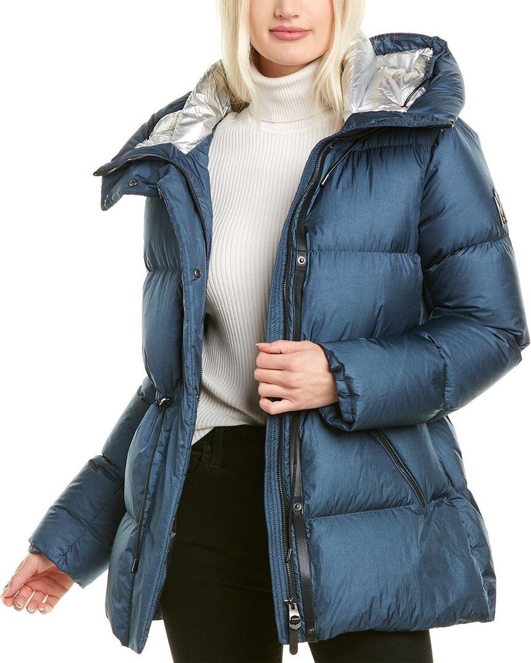 Mackage Freya Leather-trim Jacket in Blue - Lyst