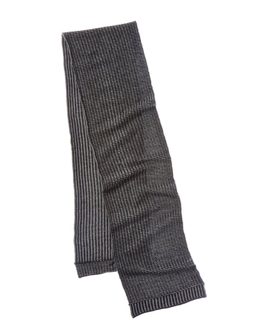 Portolano Black Reversible Wool-Blend Scarf for men