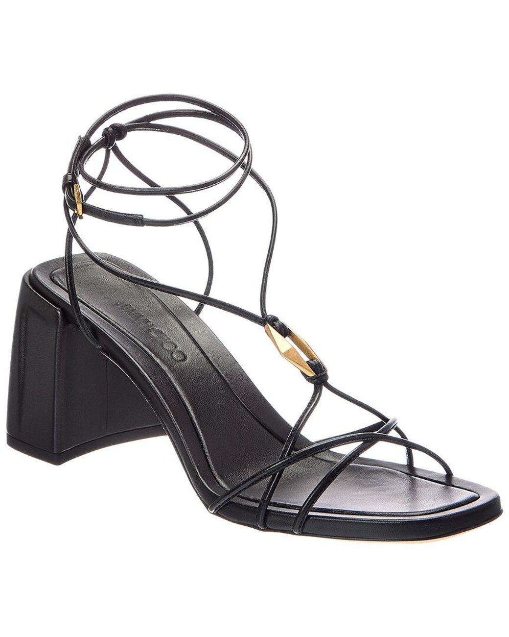 Jimmy Choo Metallic Onyxia 70 Leather Sandal