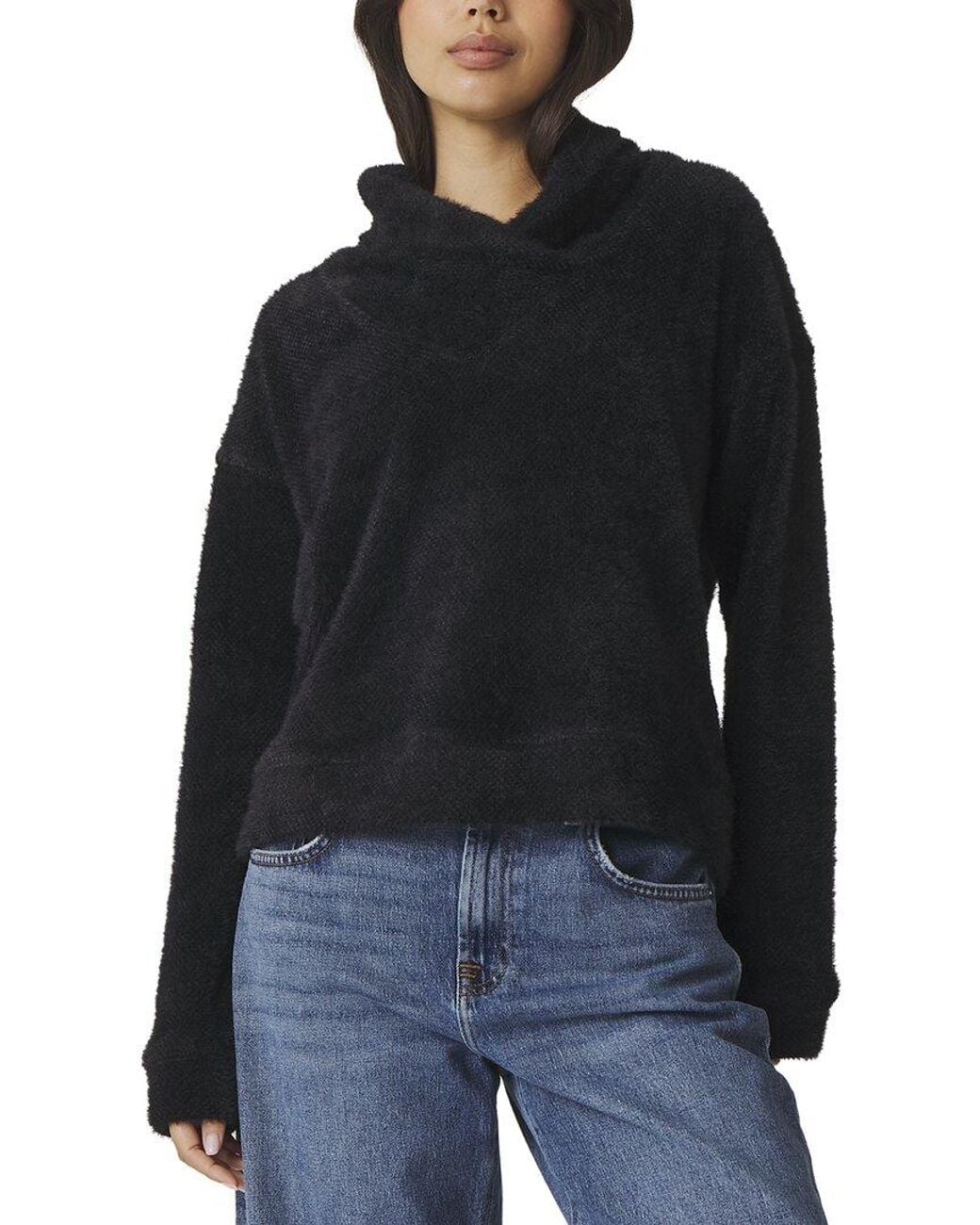 Splendid Black Rowan Fuzzy Pullover