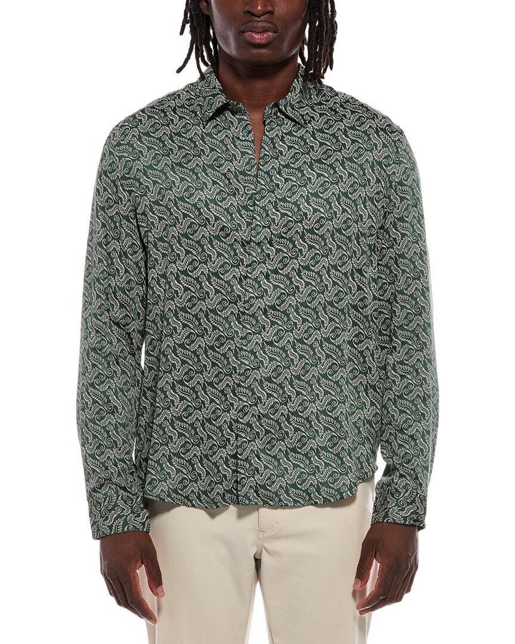 John Varvatos Gray Rodney Printed Shirt for men