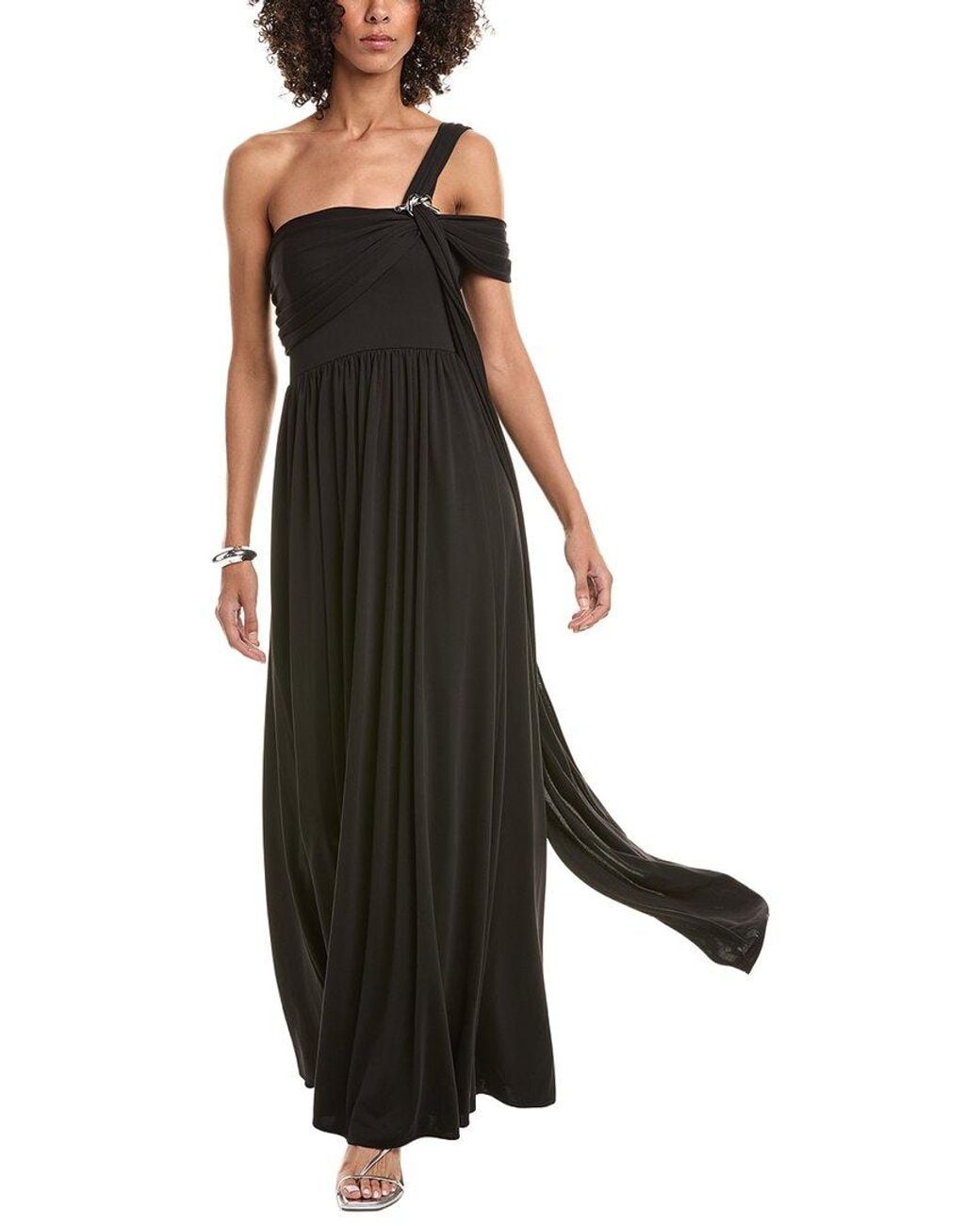 Halston Heritage Black Adena Matte Jersey Dress