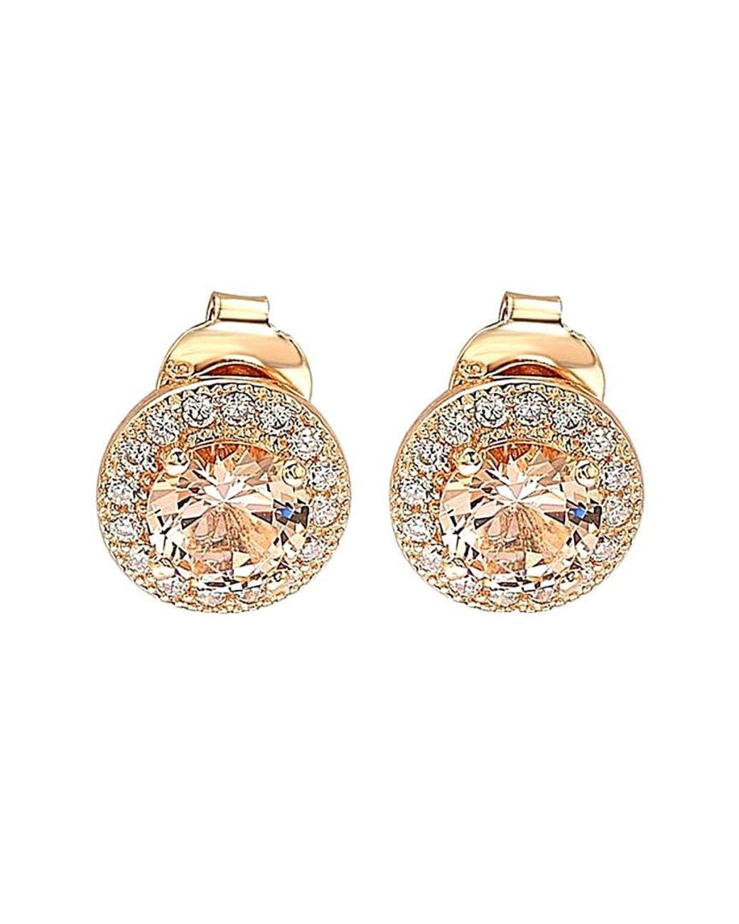 Suzy Levian CZ Jewelry Metallic Suzy Levian Rose Gold Vermeil Cz Studs