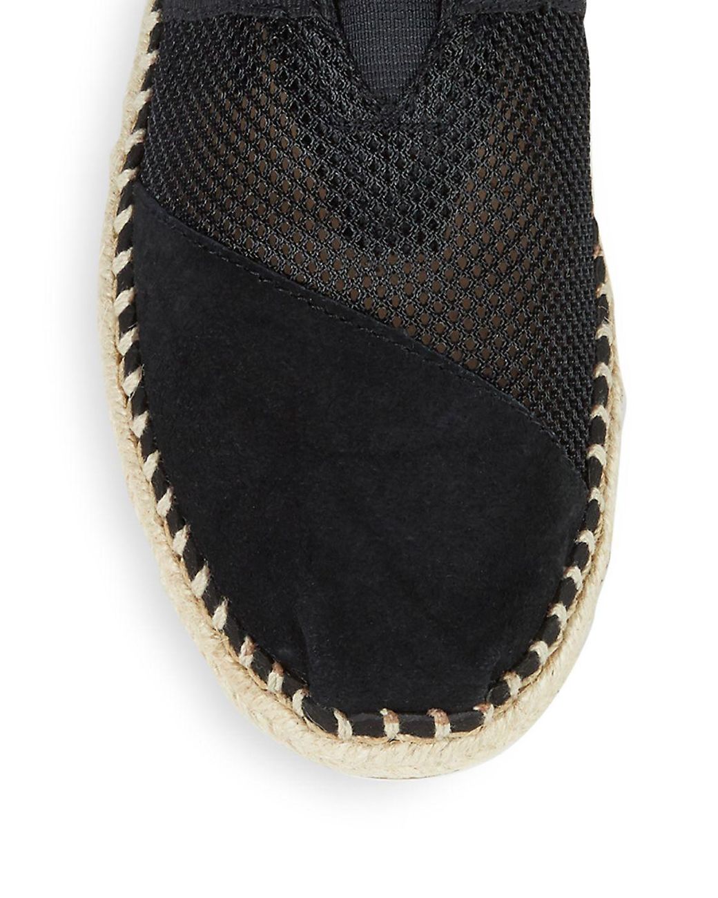 TOMS Mesh Slip-on Espadrilles in Black | Lyst