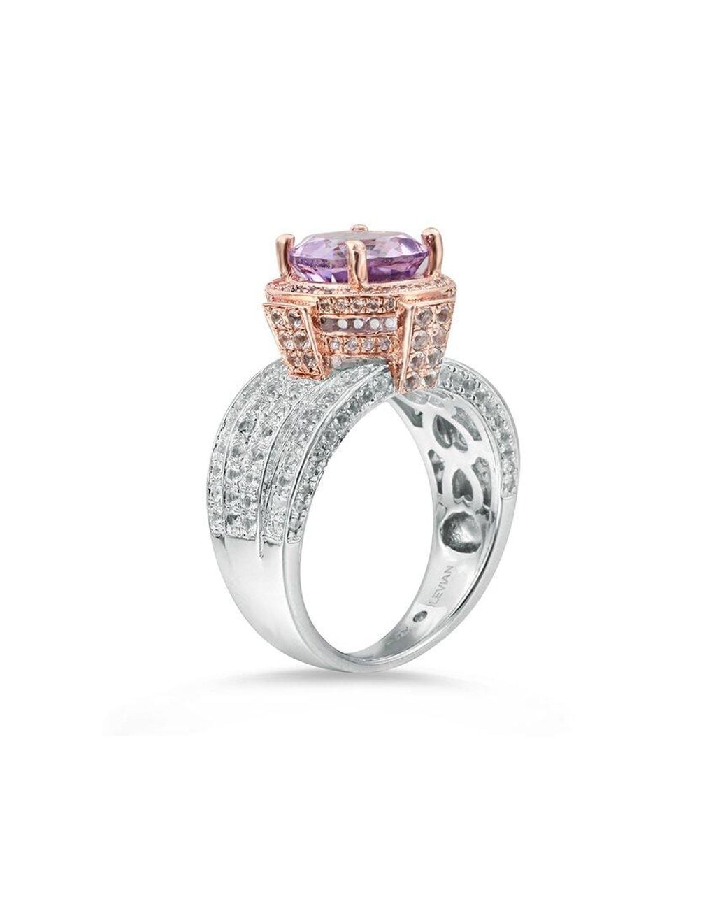Suzy Levian White Two-Tone 4.85 Ct. Tw. Gemstone Statement Ring