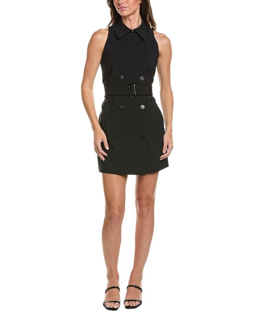 Kenneth Cole Black Short Trench Dress