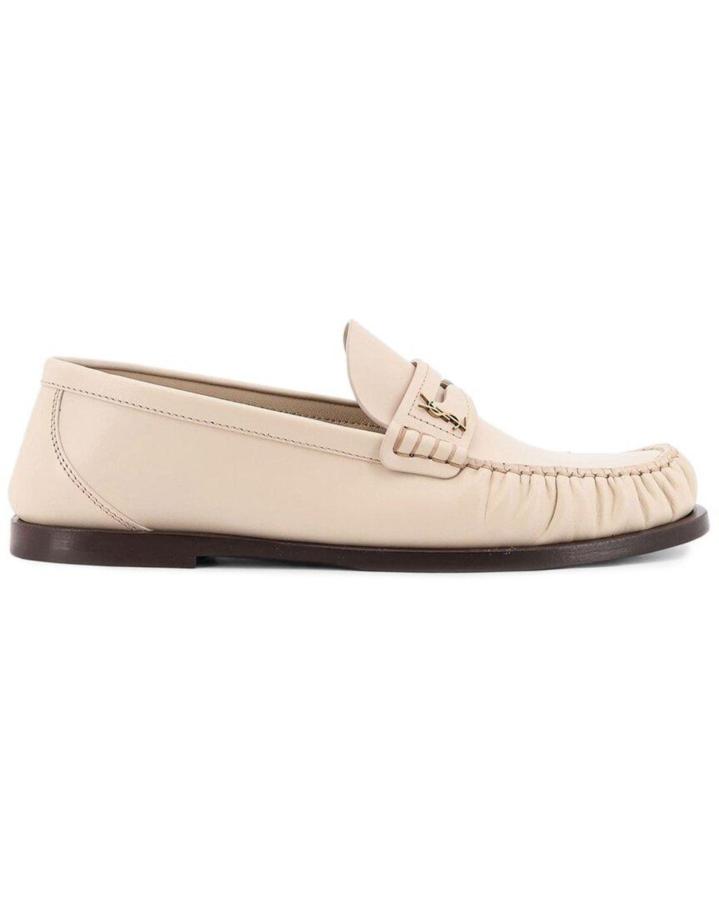 Saint Laurent White Leather Loafer