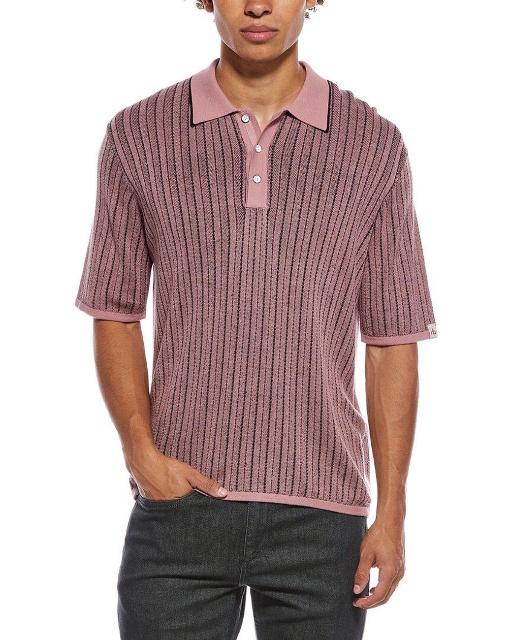 Rag & Bone Red Harvey Garment Dyed Polo Shirt for men