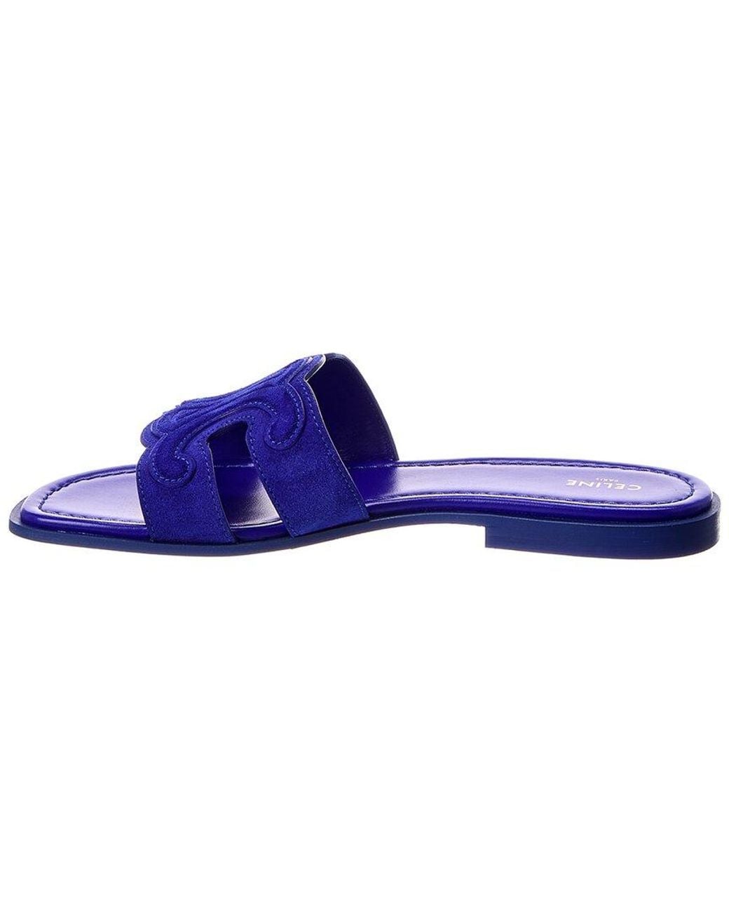 Céline Blue Marina Triomphe Suede Sandal