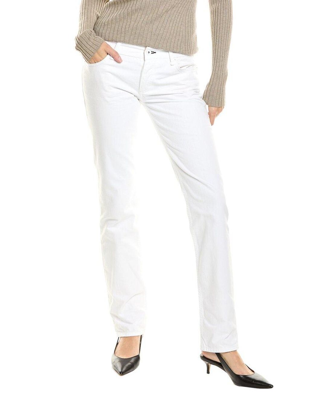 Rag & Bone White Piper Bright Low-Rise Straight Jean