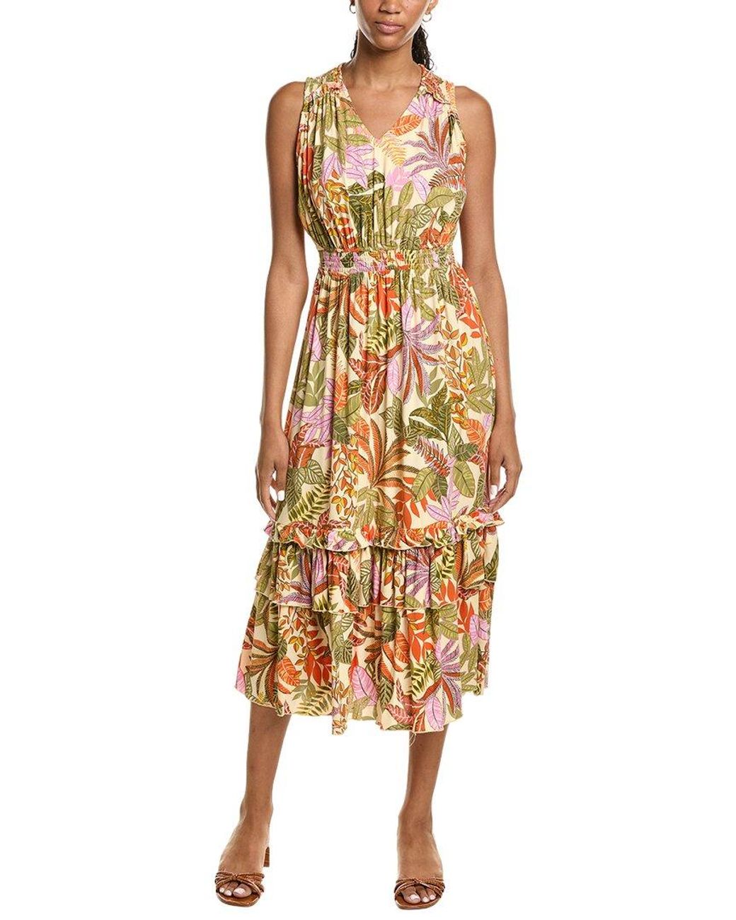 Nanette Lepore Metallic Printed Midi Dress