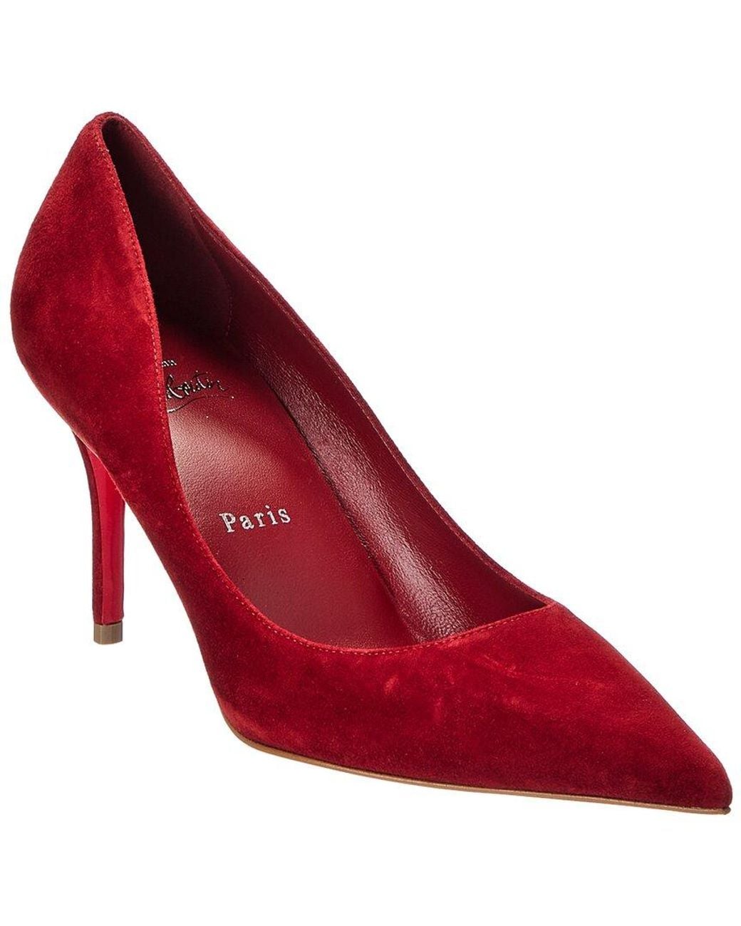Christian Louboutin Red Miss Z 80 Suede Pump