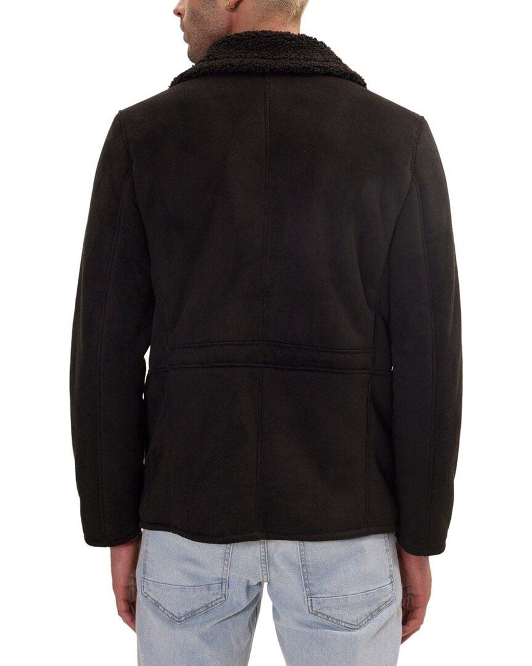 Ron Tomson Black Peacoat for men