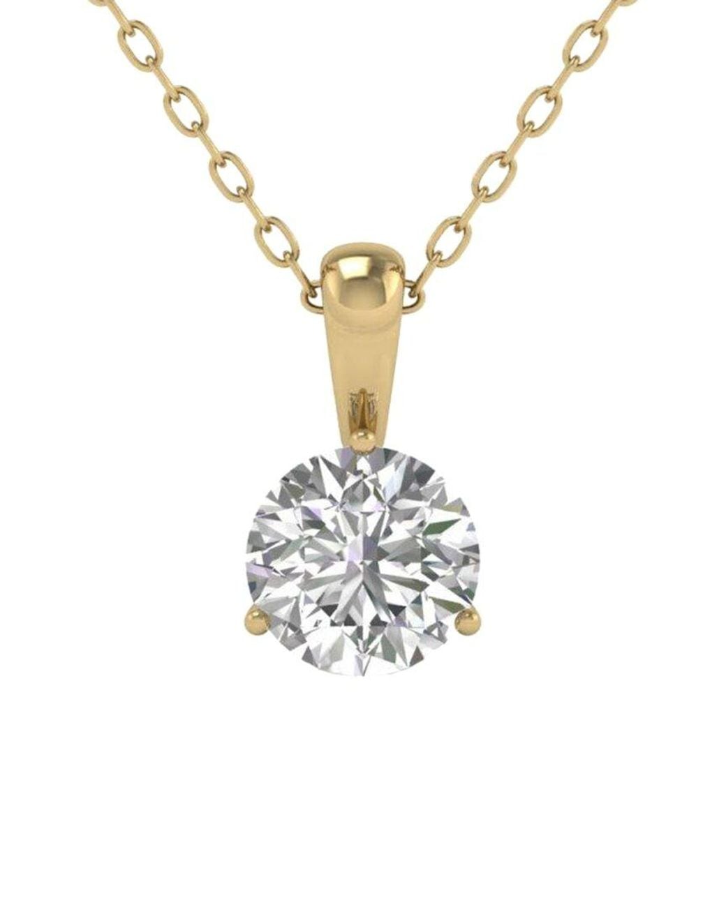 Diana M Metallic Diana M. Fine Jewelry 14k 3.00 Ct. Tw. Lab Grown Diamond Solitaire Pendant