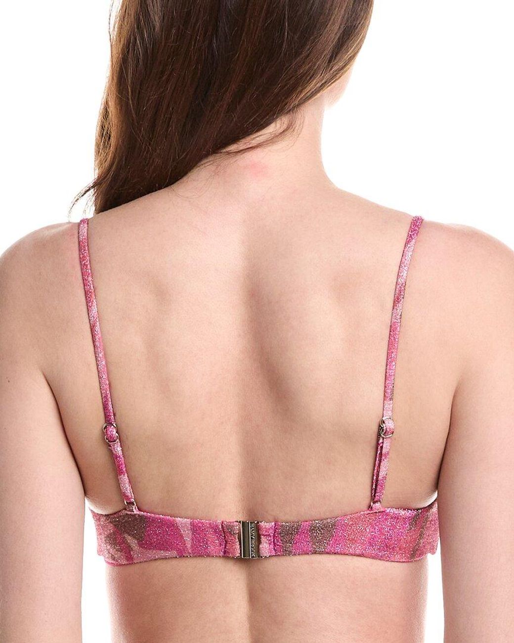 Ramy Brook Pink Sparkle Mona Bikini Top