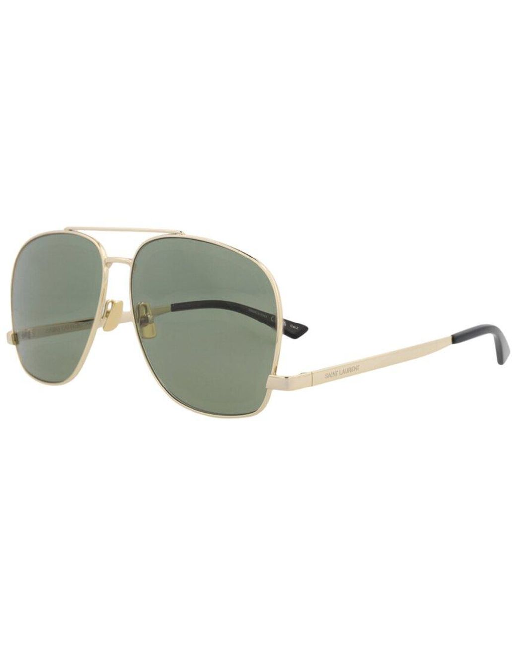 Saint Laurent Green Sl653Leon 59Mm Sunglasses