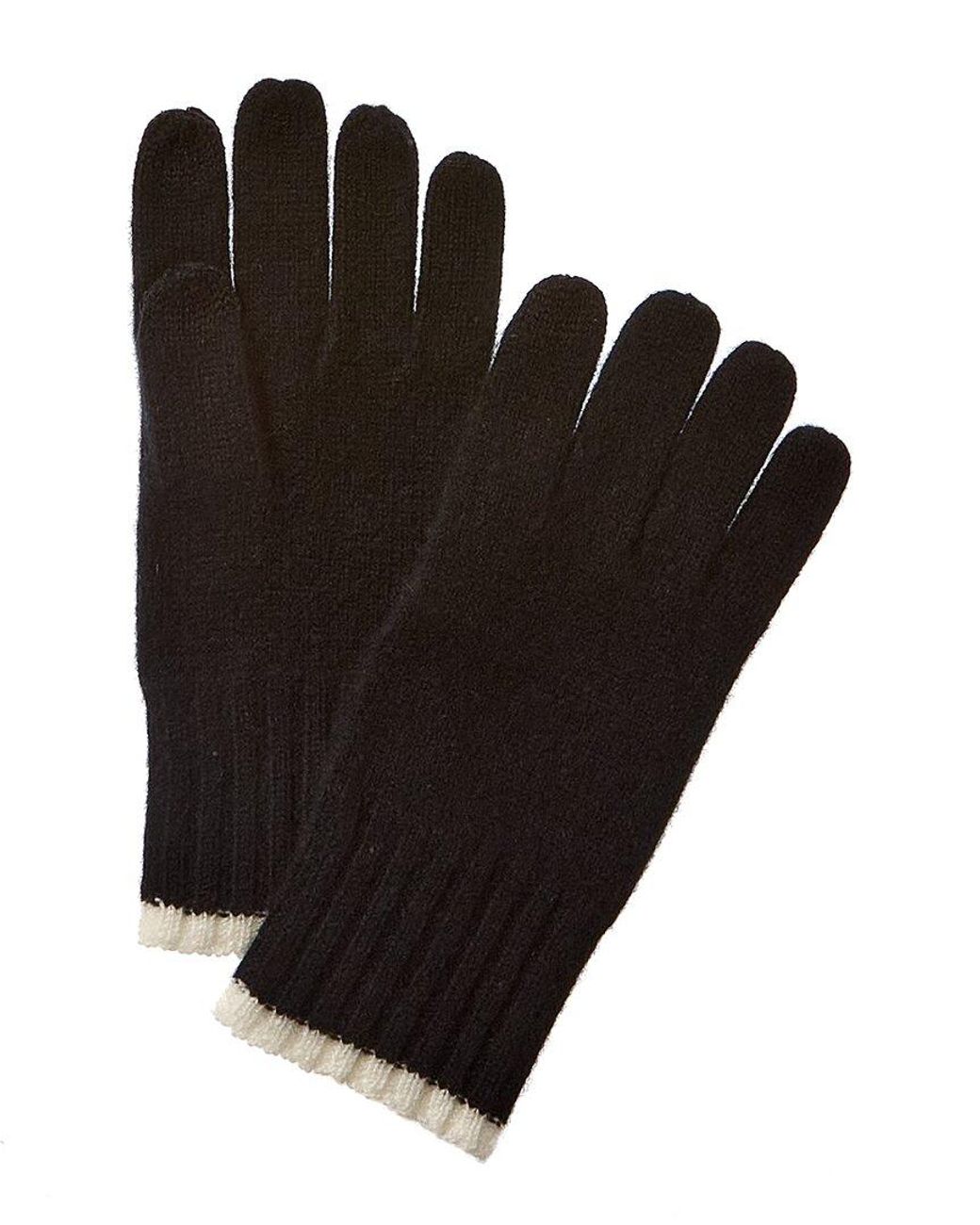 Phenix Black Jersey Tipped Cashmere Tech Gloves