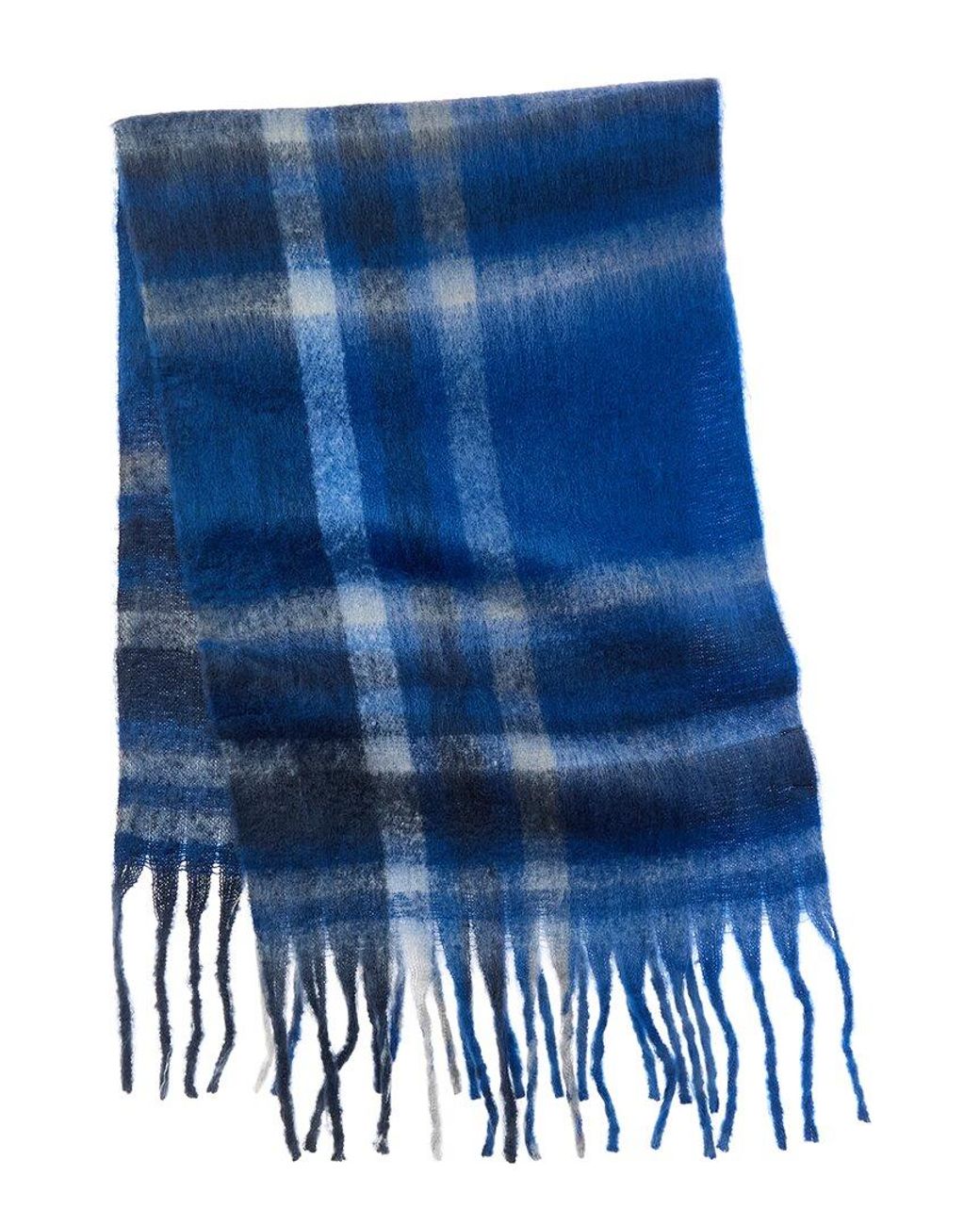 La Fiorentina Blue Plush Fringe Scarf