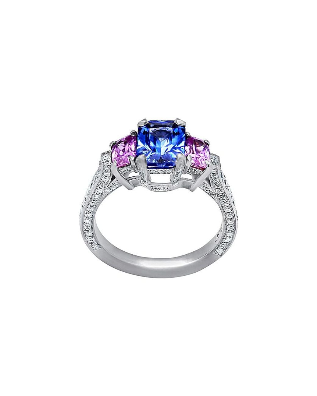 Diana M Blue Fine Jewelry 18k 3.56 Ct. Tw. Diamond & Sapphire Ring