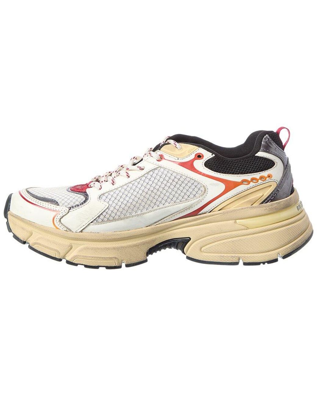 Golden Goose Deluxe Brand White Lightstar Leather & Mesh Sneaker for men