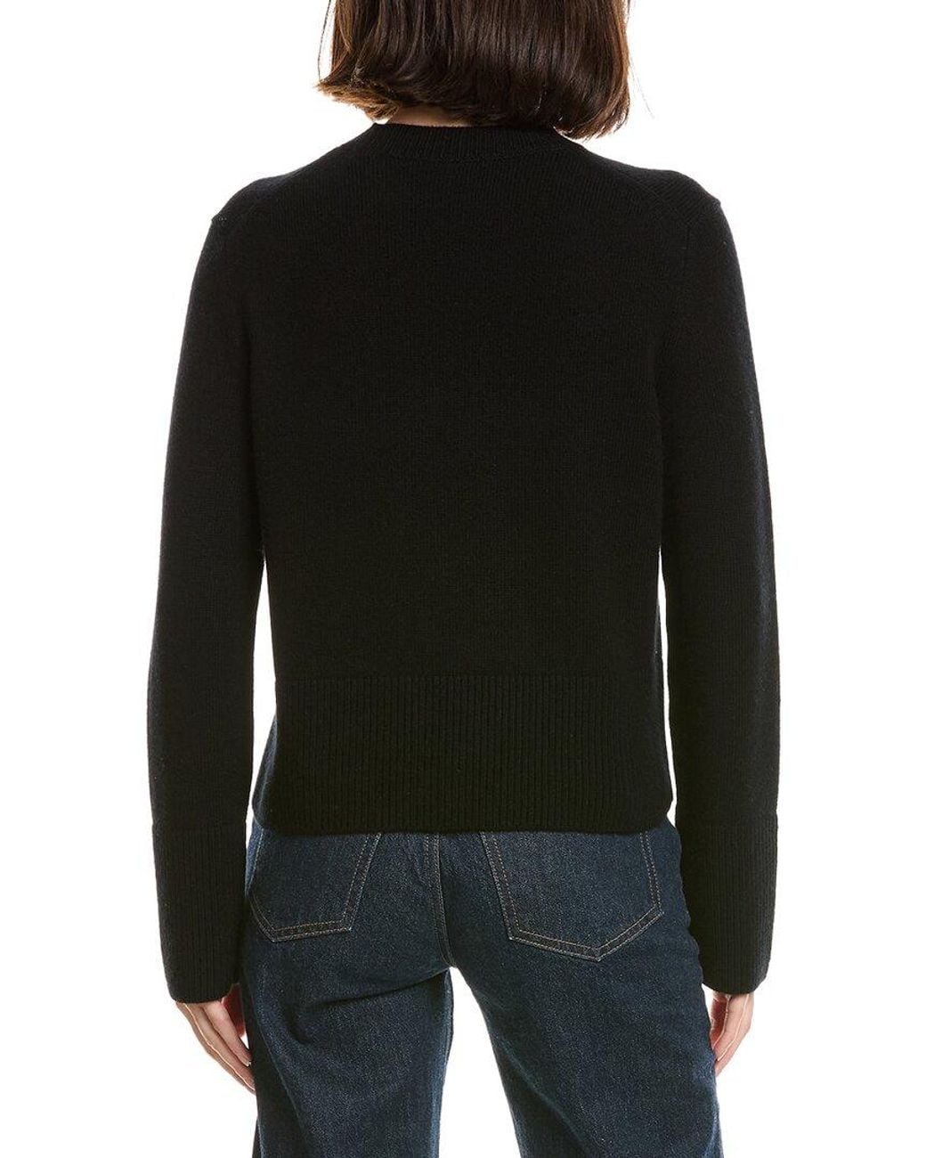 Vince Black Wool & Cashmere Crewneck Sweater