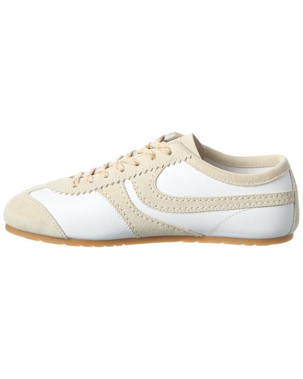 Dries Van Noten White By Linda Farrow Suede & Leather Paneled Sneaker